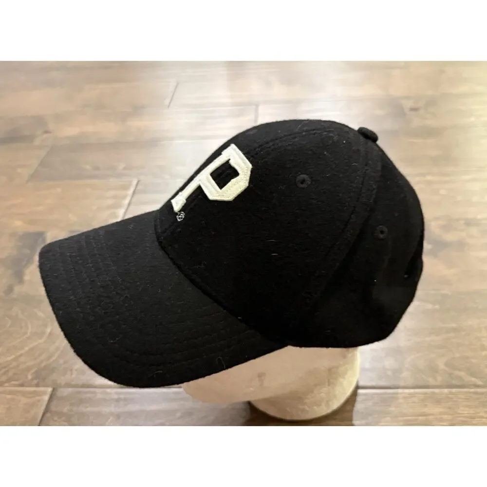 Portland Gear Mens Black “P” Oregon Map Wool Blend Leather Strapback Hat Cap